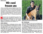 Bodmers Hundeschule mit Shows, Prüfungserfolgen und Betttina in der Presse 